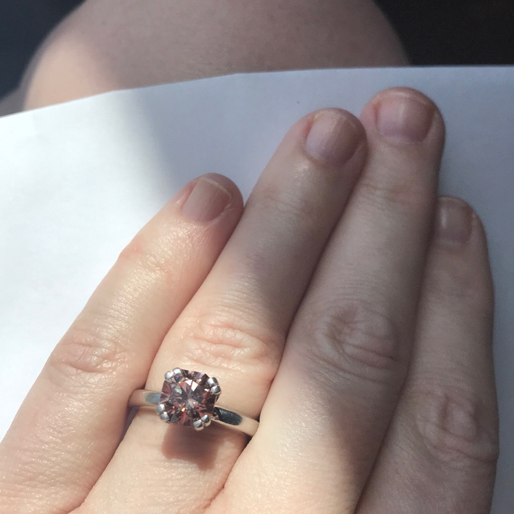 Gorgeous 14K SOLID White Gold Jubilee CZ Ring 7.75